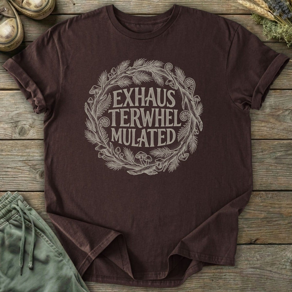 Printify T-Shirt Exhausted Overwhelmed Overstimulated T-Shirt