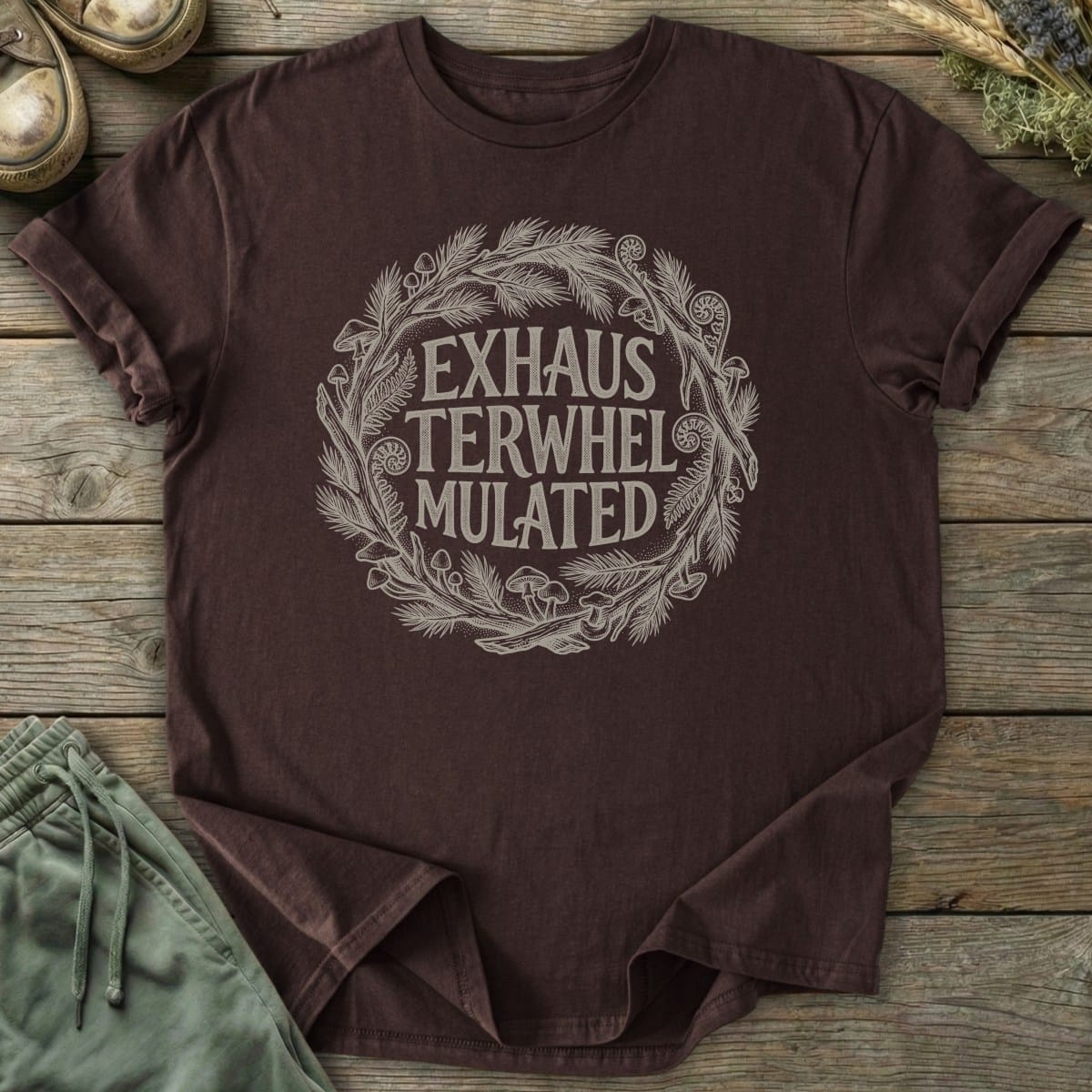 Printify T-Shirt Exhausted Overwhelmed Overstimulated T-Shirt
