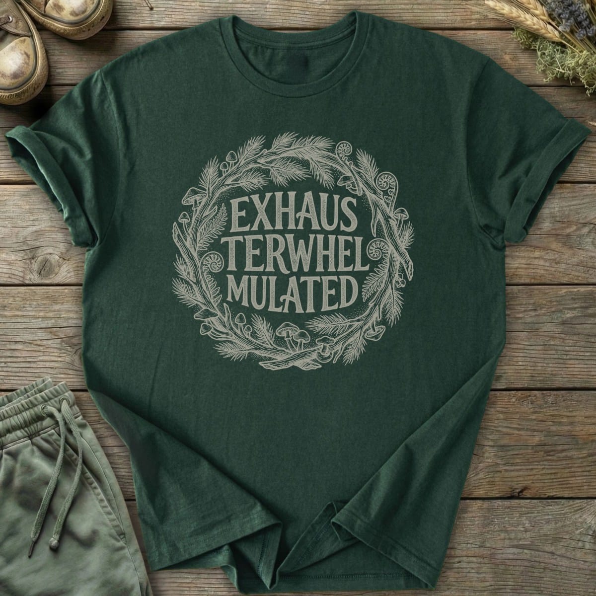 Printify T-Shirt Exhausted Overwhelmed Overstimulated T-Shirt