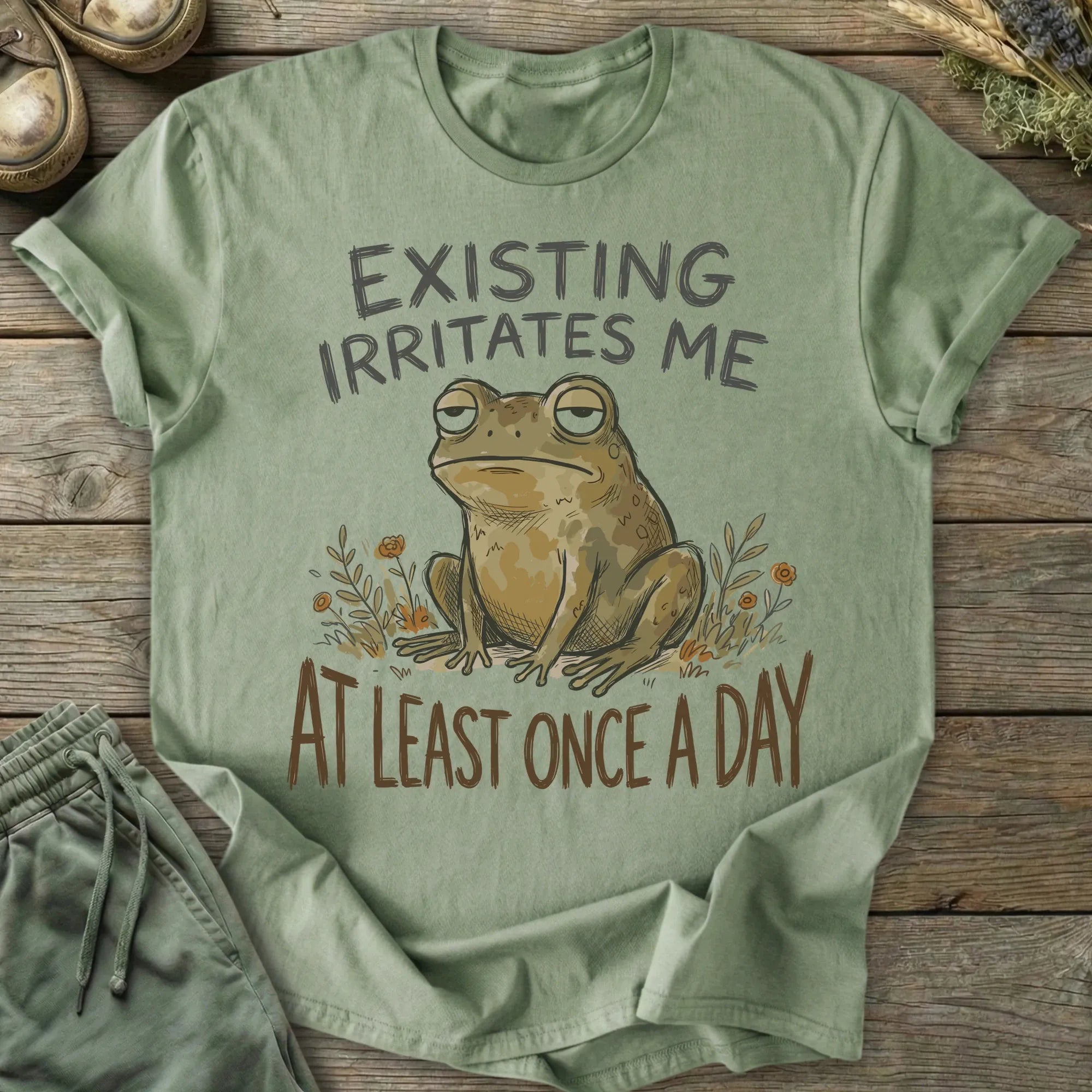 Printify T-Shirt Existing Irritates Me T-Shirt