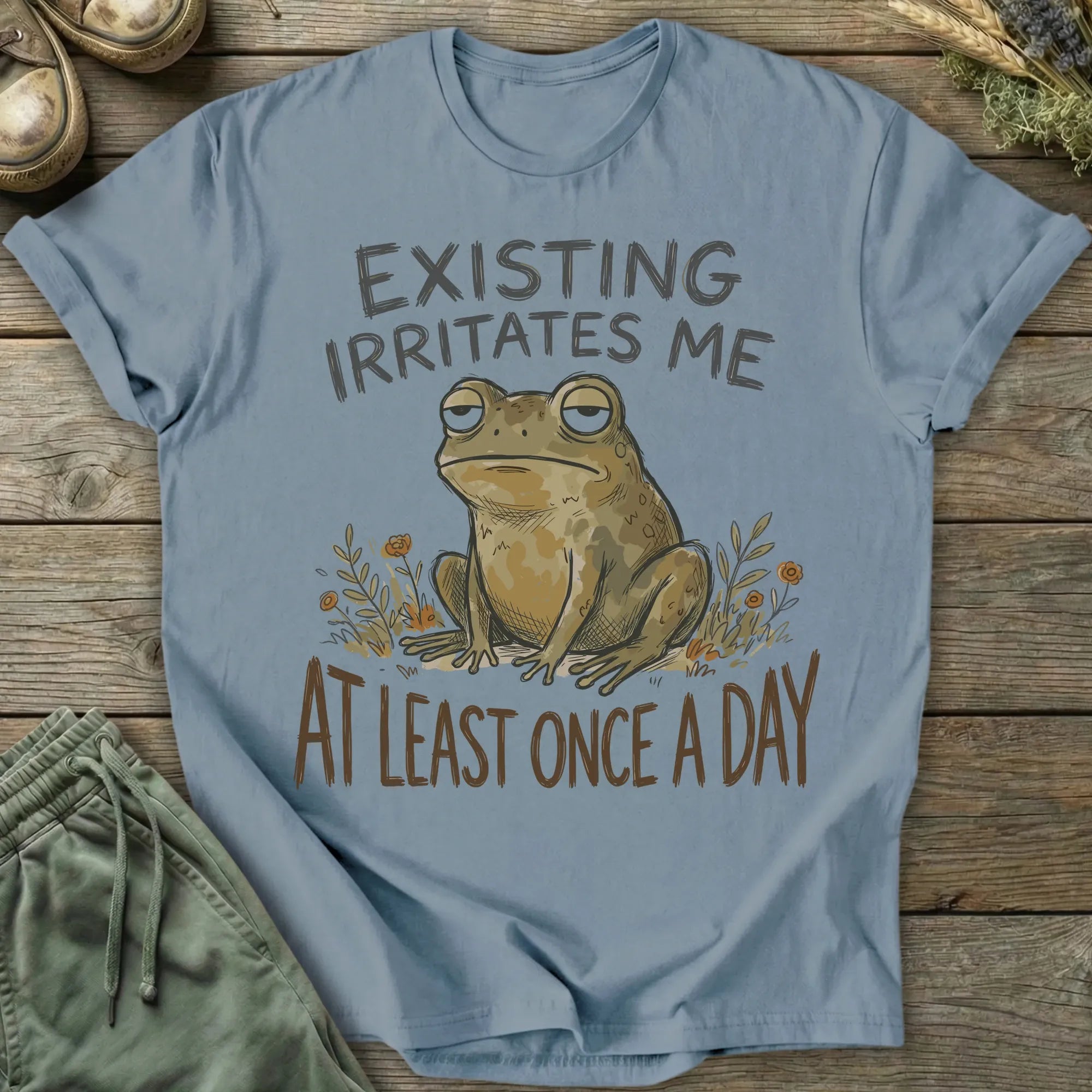 Printify T-Shirt Existing Irritates Me T-Shirt