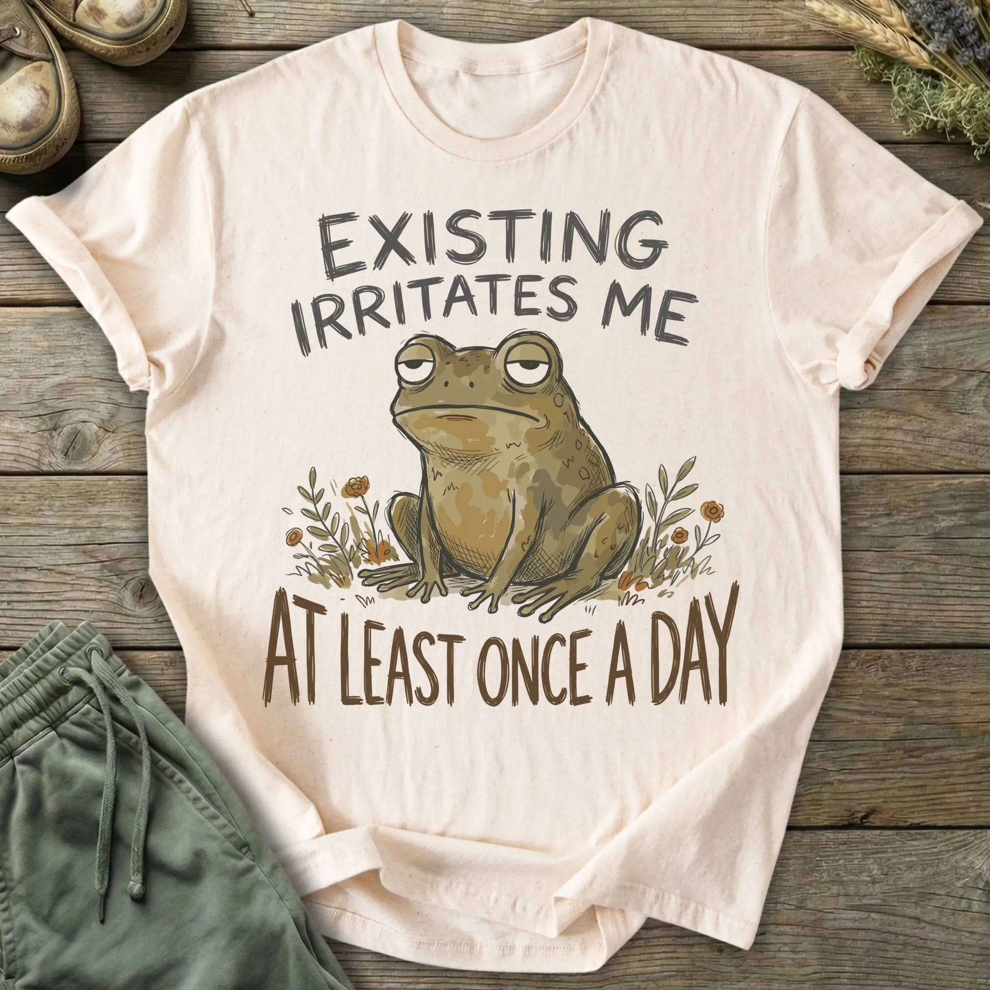 Printify T-Shirt Existing Irritates Me T-Shirt
