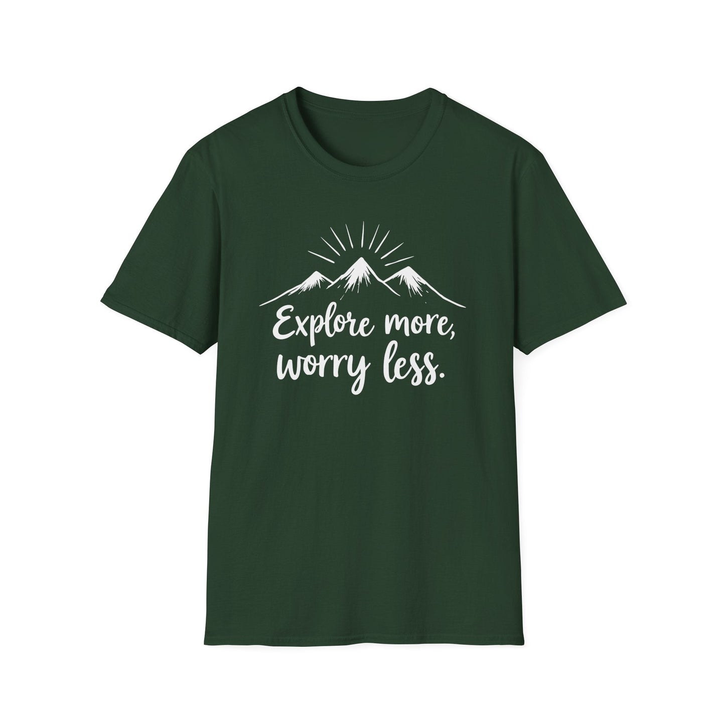 Printify T-Shirt Explore More Worry Less T-Shirt