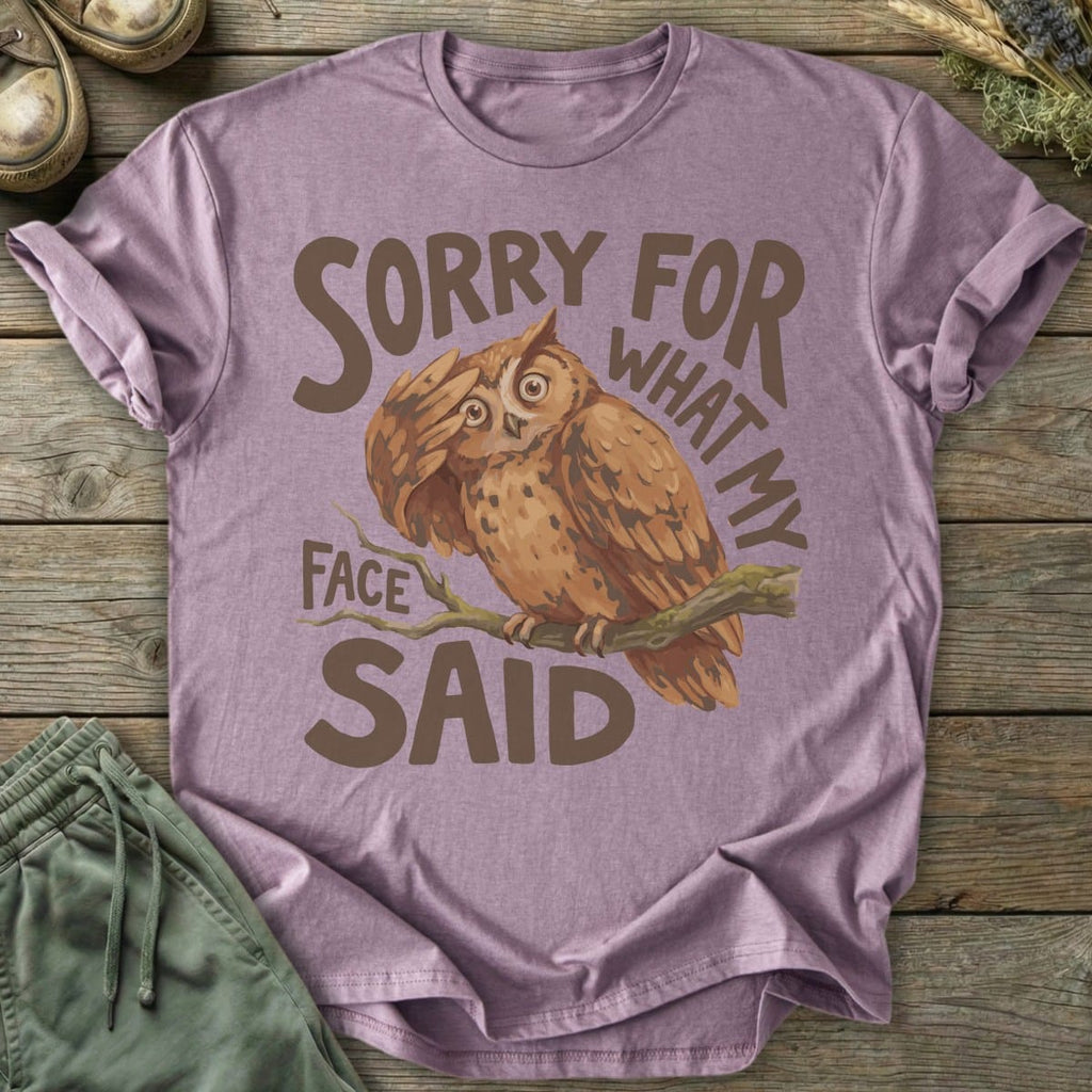 Printify T-Shirt Facepalm What My Face Said Owl T-Shirt