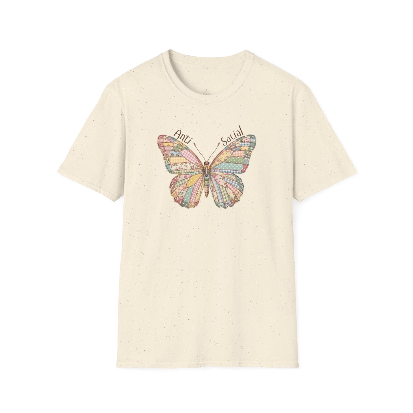 Printify T-Shirt Faux Patchwork Butterfly T-Shirt