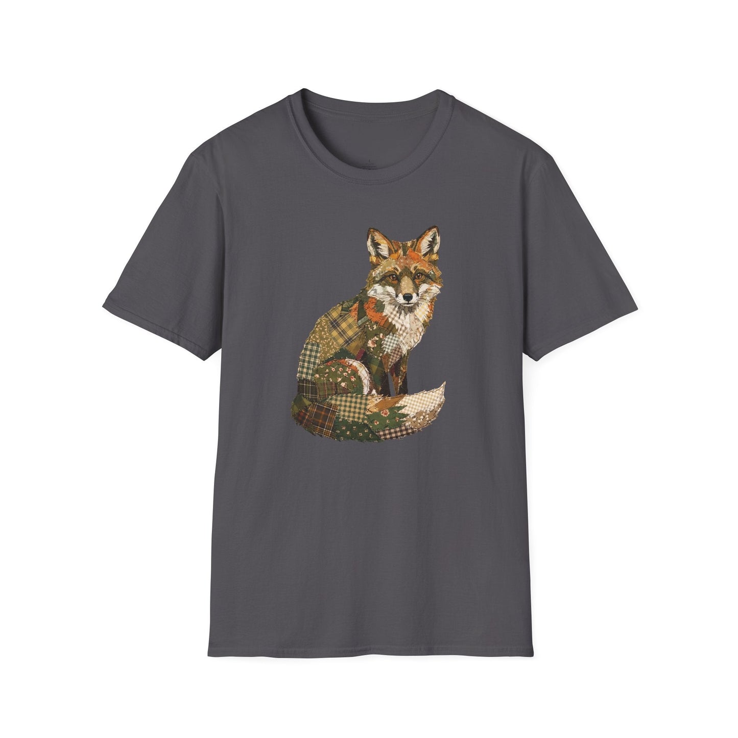 Printify T-Shirt Faux Patchwork Fox T-Shirt