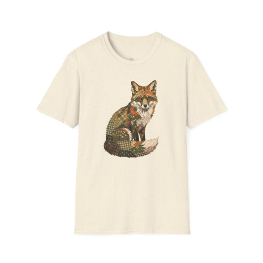 Printify T-Shirt Faux Patchwork Fox T-Shirt