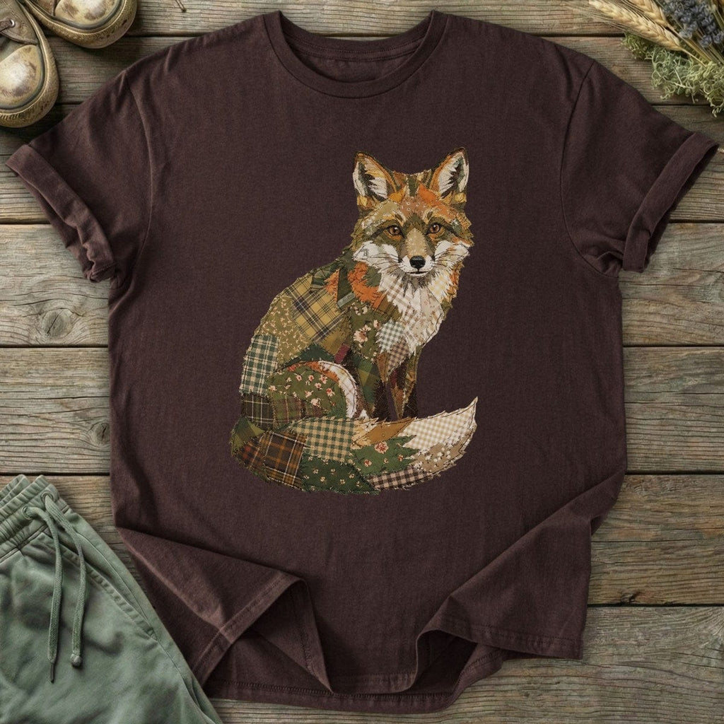 Printify T-Shirt Faux Patchwork Fox T-Shirt