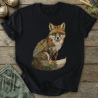 Printify T-Shirt Faux Patchwork Fox T-Shirt