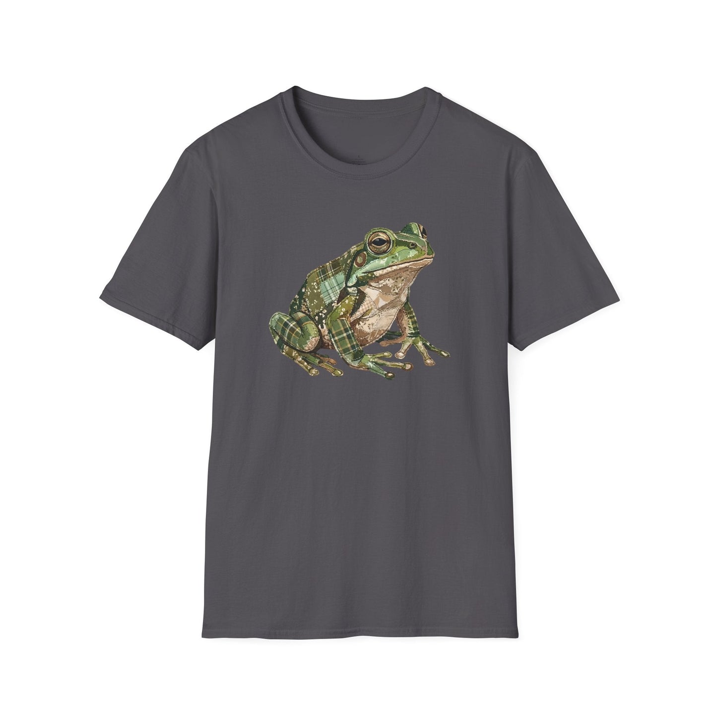 Printify T-Shirt Faux Patchwork Frog T-Shirt