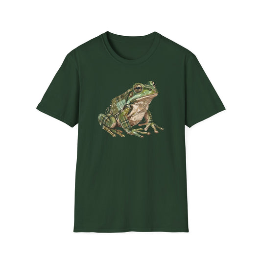 Printify T-Shirt Faux Patchwork Frog T-Shirt