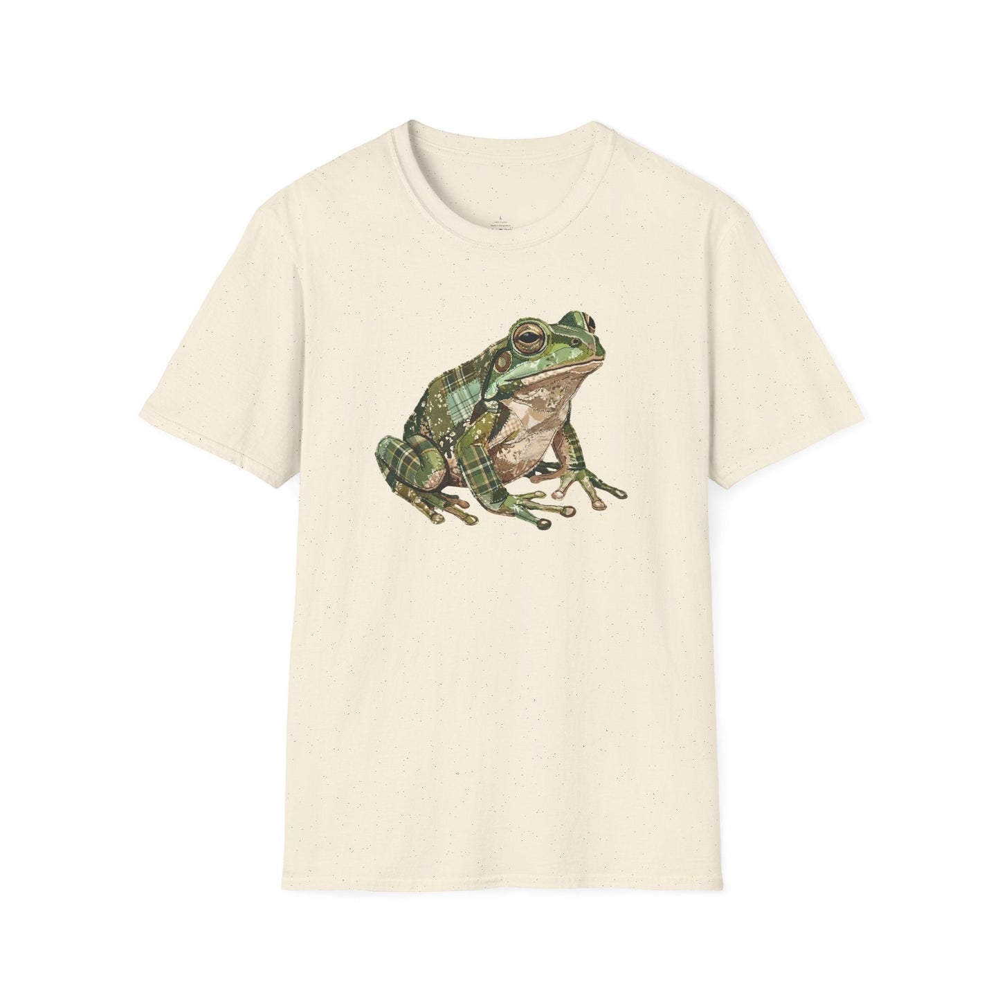 Printify T-Shirt Faux Patchwork Frog T-Shirt