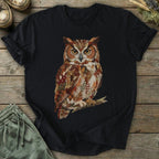 Printify T-Shirt Faux Patchwork Owl T-Shirt