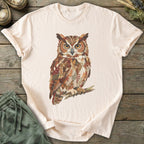 Printify T-Shirt Faux Patchwork Owl T-Shirt