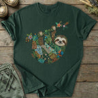 Printify T-Shirt Faux Patchwork Sloth T-Shirt