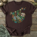 Printify T-Shirt Faux Patchwork Sloth T-Shirt