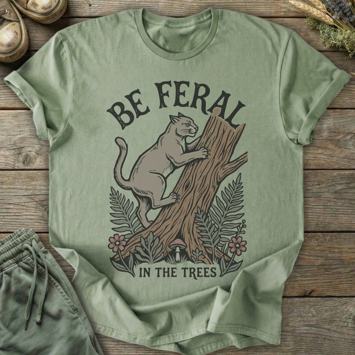 Printify T-Shirt Feral In The Trees T-Shirt