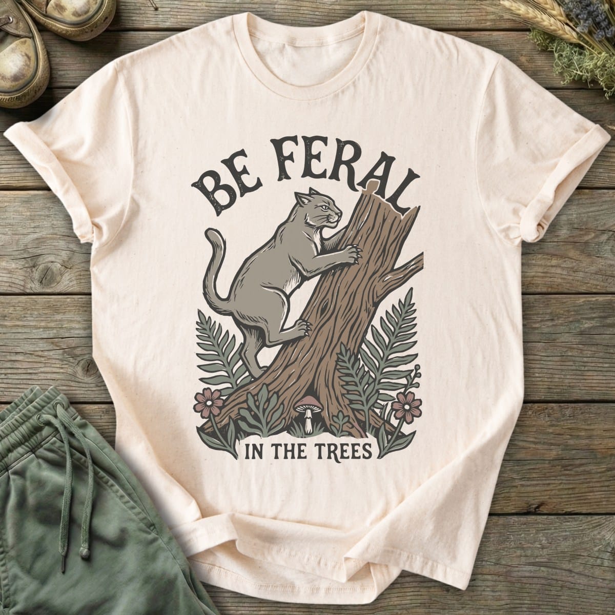 Printify T-Shirt Feral In The Trees T-Shirt
