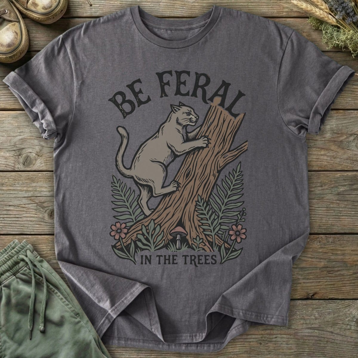 Printify T-Shirt Feral In The Trees T-Shirt