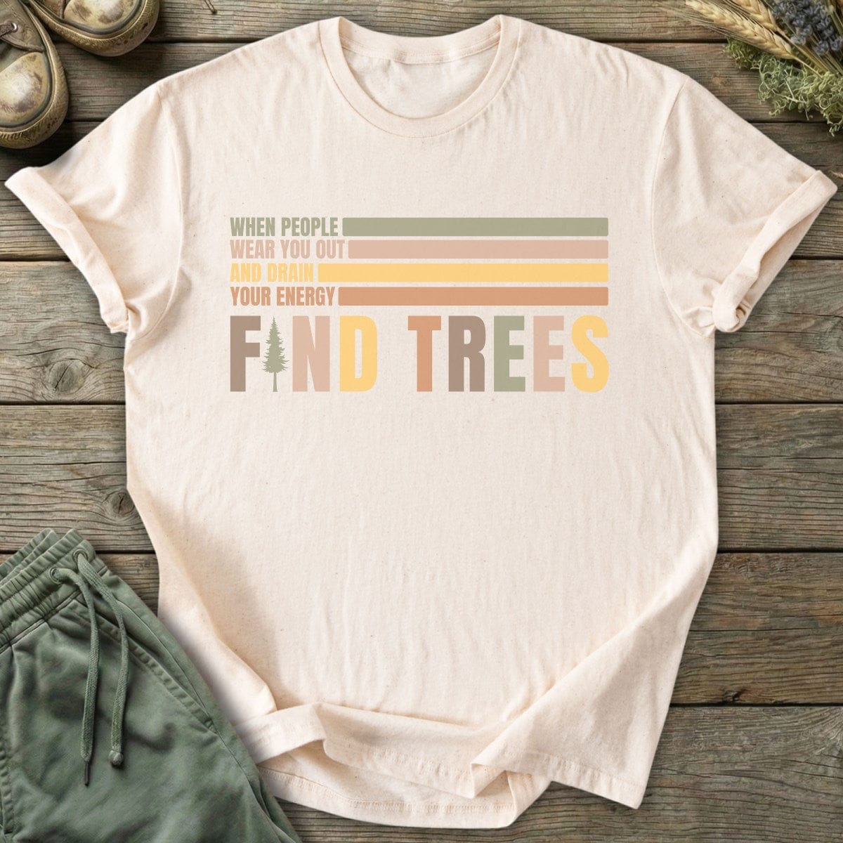 Printify T-Shirt Find Trees T-Shirt