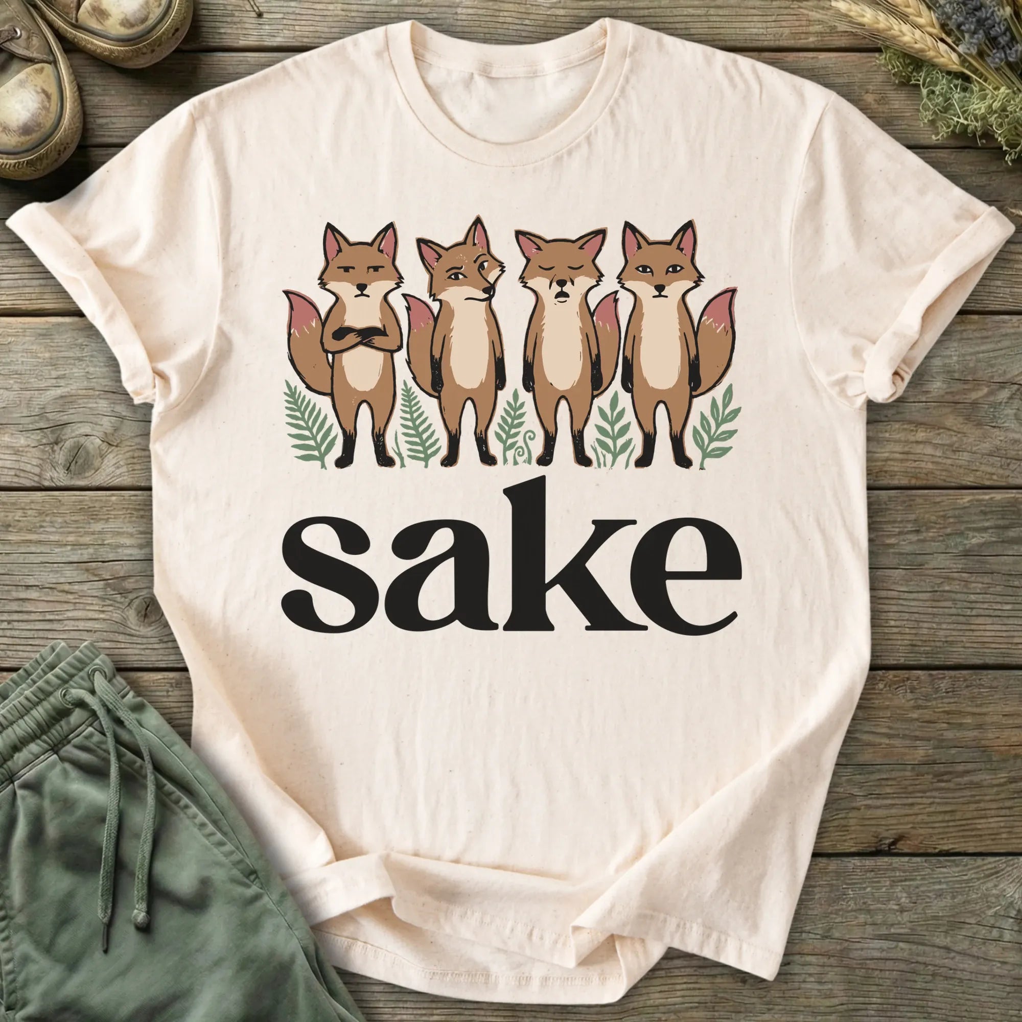 Printify T-Shirt Four Fox Sake T-Shirt