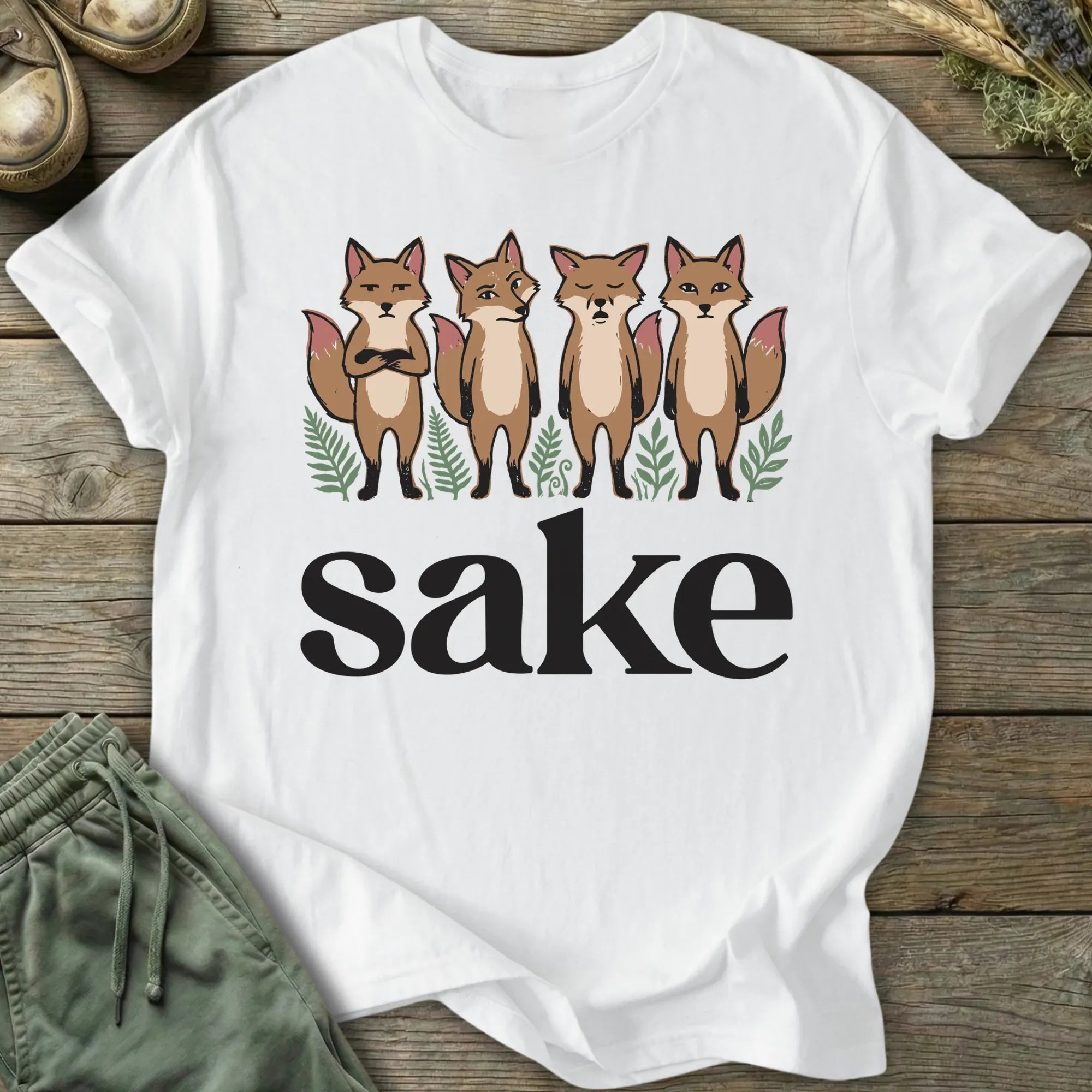 Printify T-Shirt Four Fox Sake T-Shirt