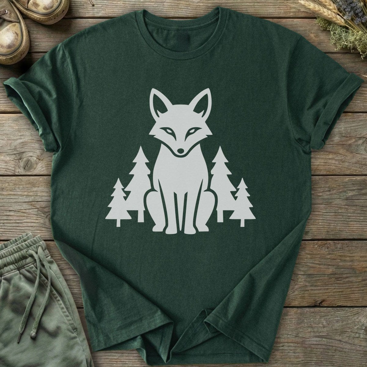 Printify T-Shirt Fox And Forest T-Shirt