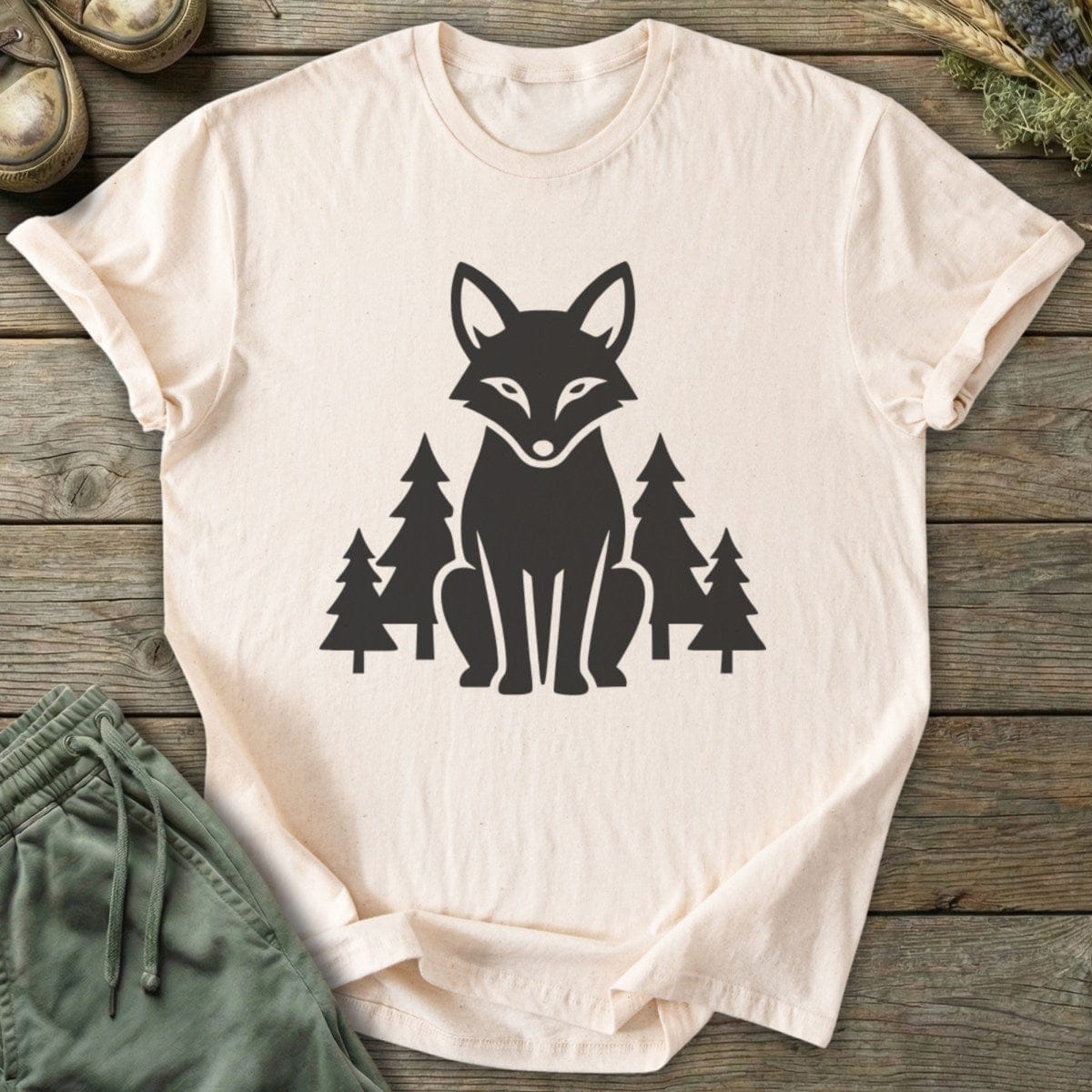 Printify T-Shirt Fox And Forest T-Shirt