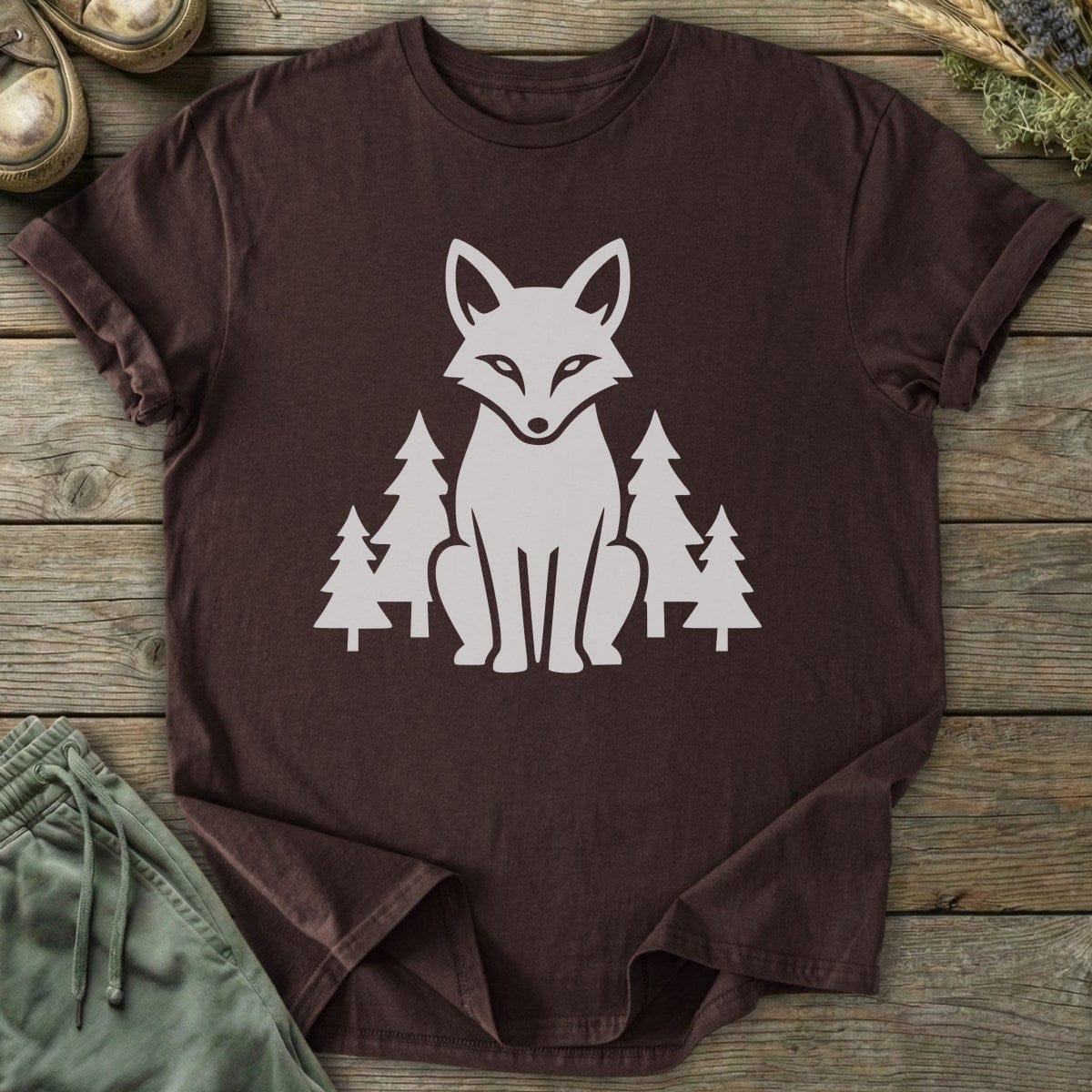 Printify T-Shirt Fox And Forest T-Shirt