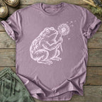 Printify T-Shirt Frog Blowing Dandelion T-Shirt
