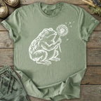 Printify T-Shirt Frog Blowing Dandelion T-Shirt