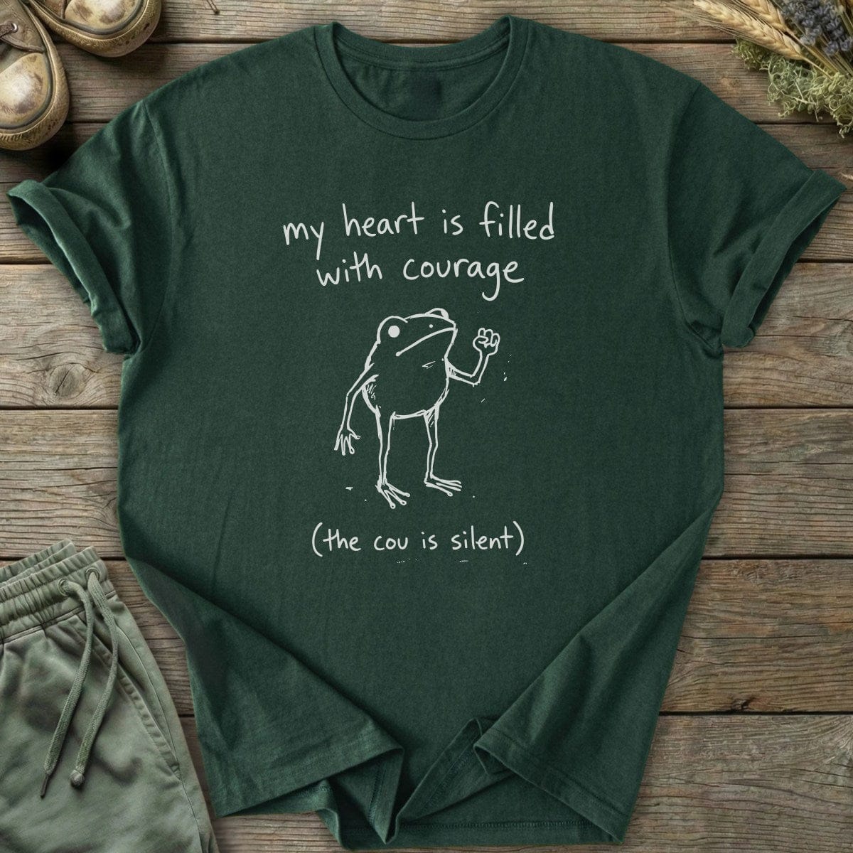 Printify T-Shirt Frog Courage T-Shirt