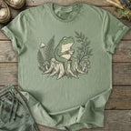 Printify T-Shirt Frog Drinking On Stump T-Shirt