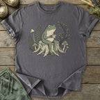 Printify T-Shirt Frog Drinking On Stump T-Shirt