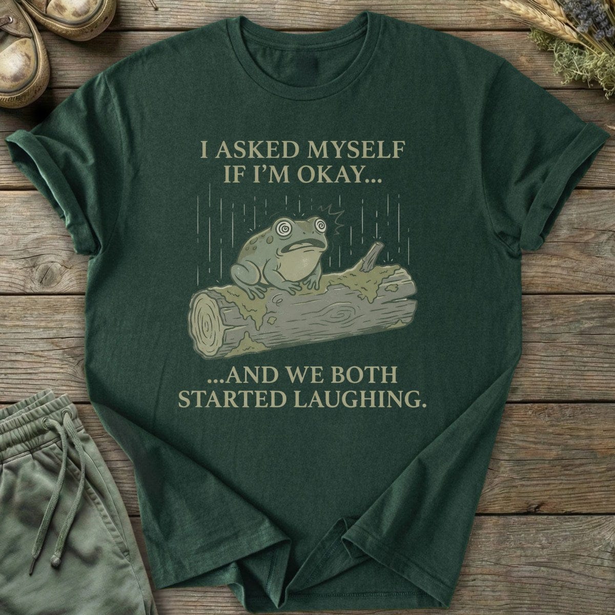 Printify T-Shirt Frog In Rain T-Shirt