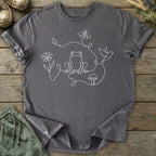 Printify T-Shirt Frog Nature Line Art T-Shirt