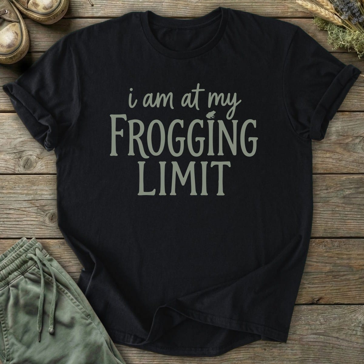 Printify T-Shirt Frogging Limit Text T-Shirt