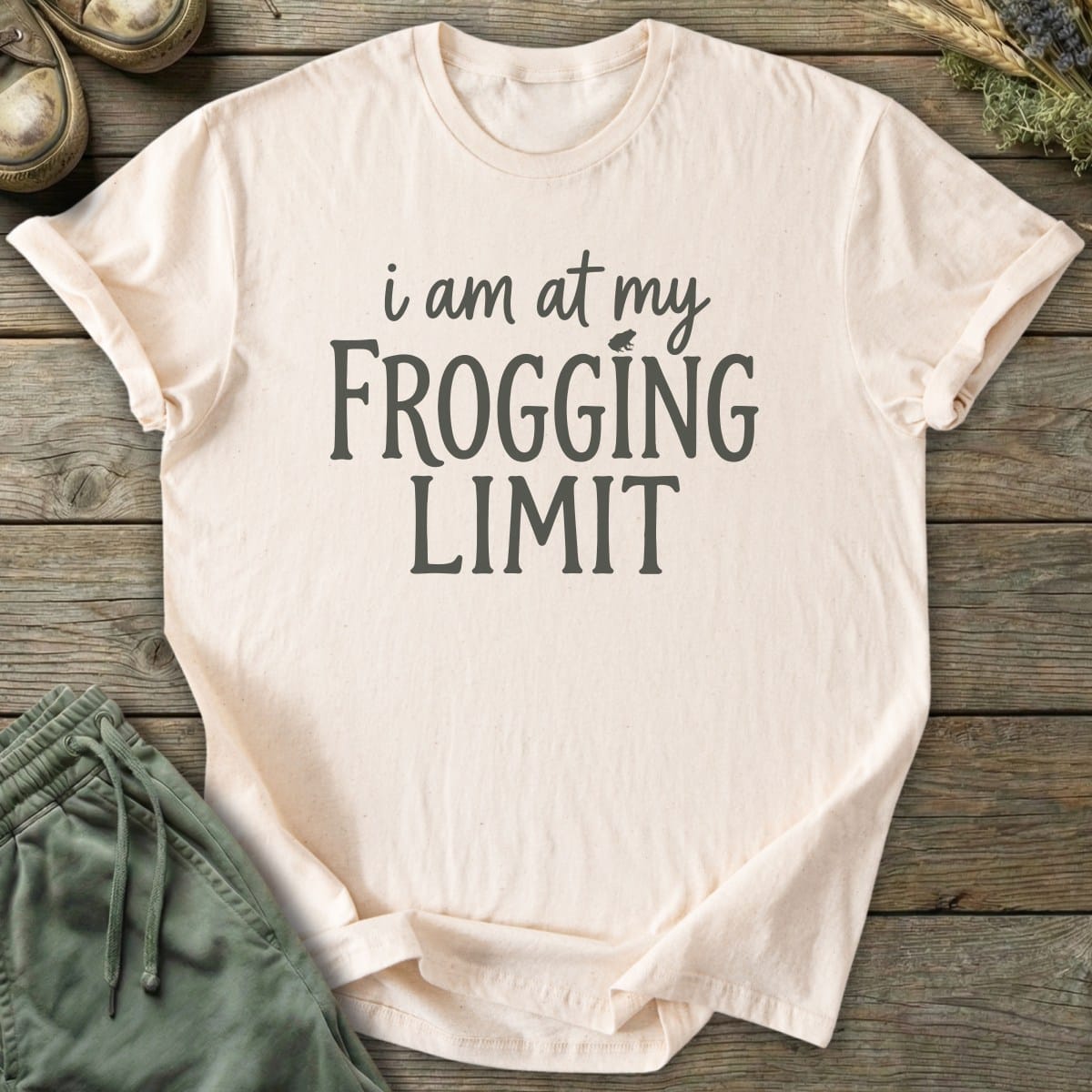 Printify T-Shirt Frogging Limit Text T-Shirt