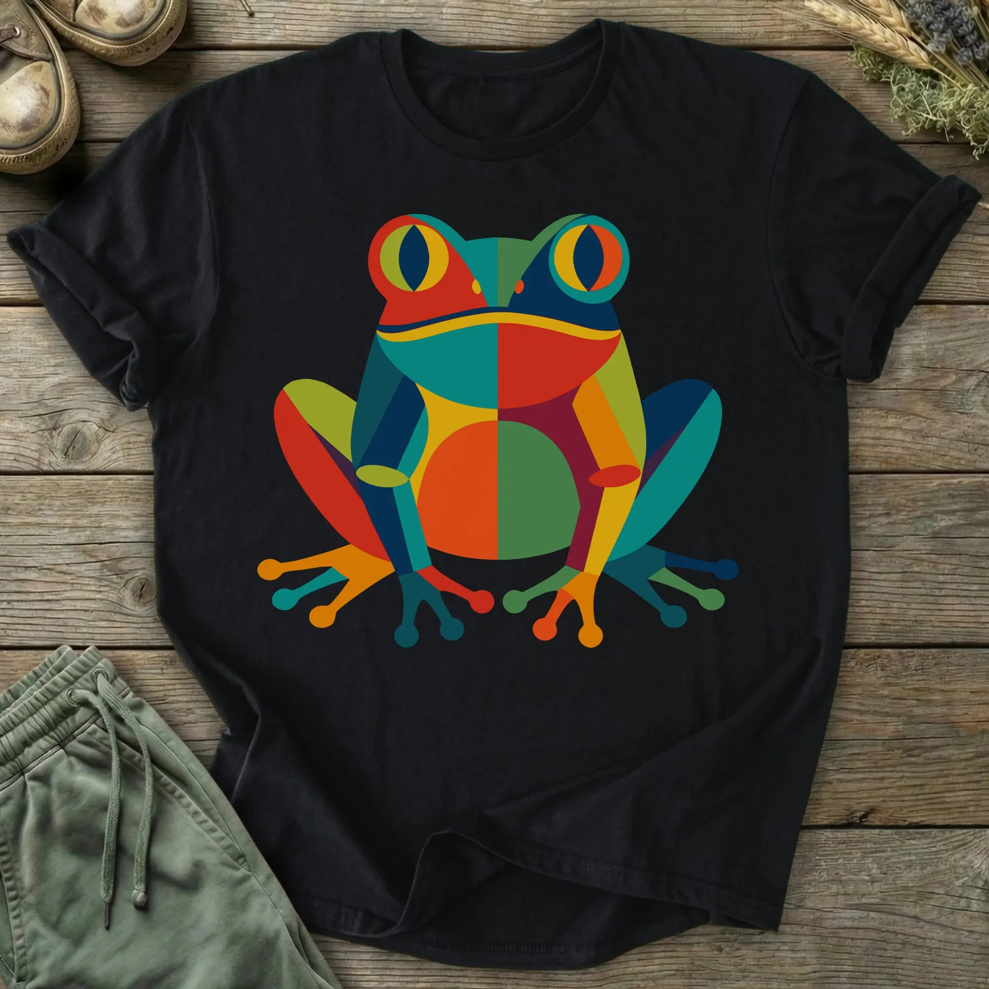 Printify T-Shirt Geometric Pop Art Frog T-Shirt