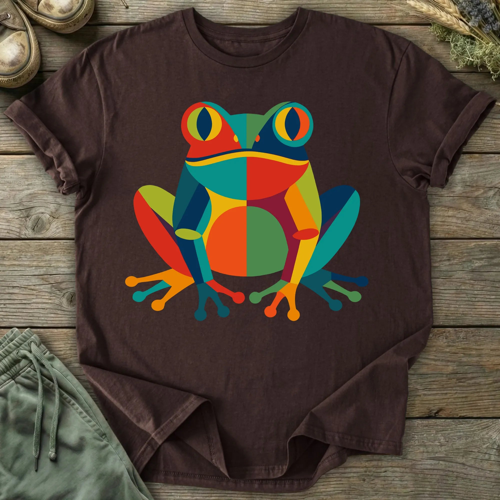 Printify T-Shirt Geometric Pop Art Frog T-Shirt