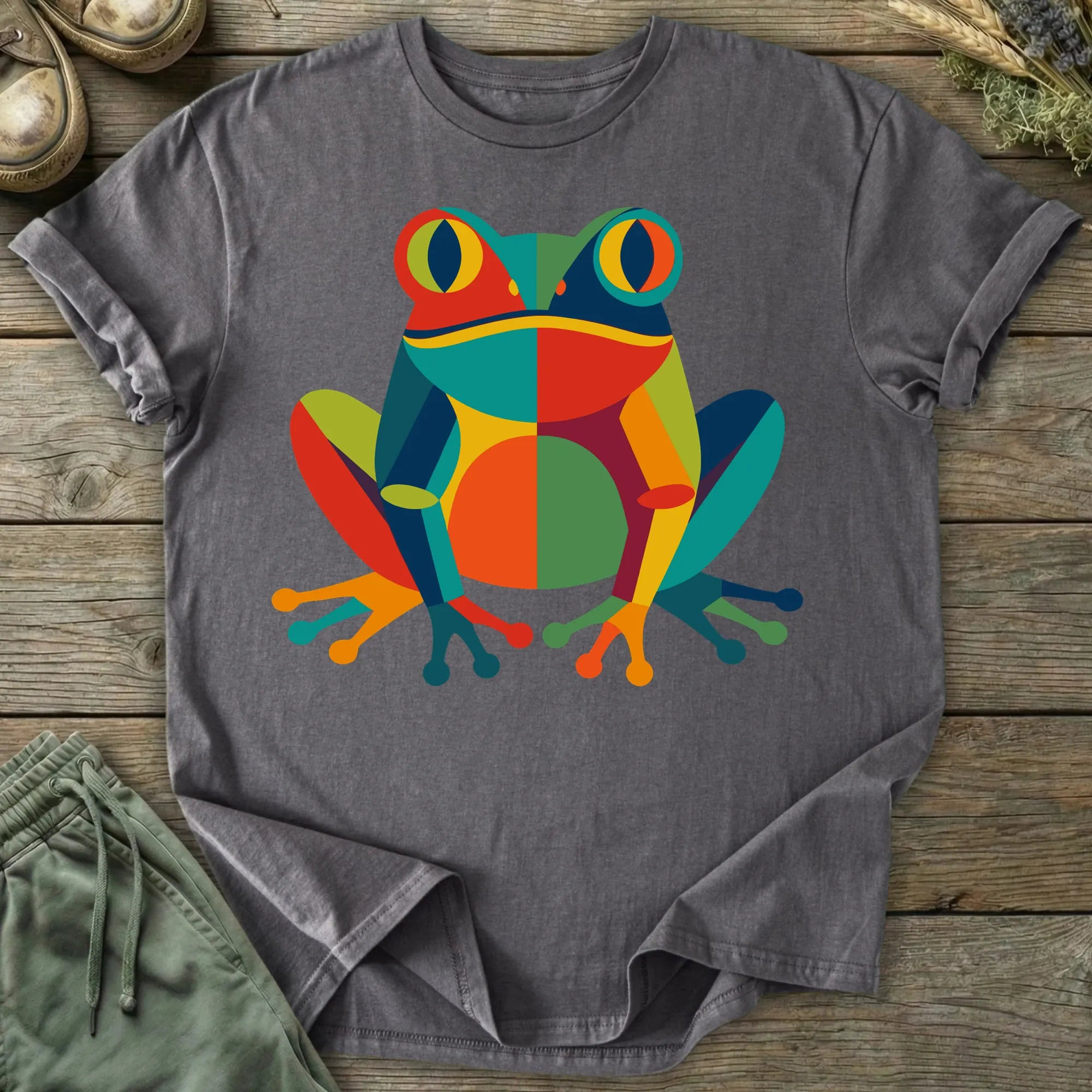 Printify T-Shirt Geometric Pop Art Frog T-Shirt