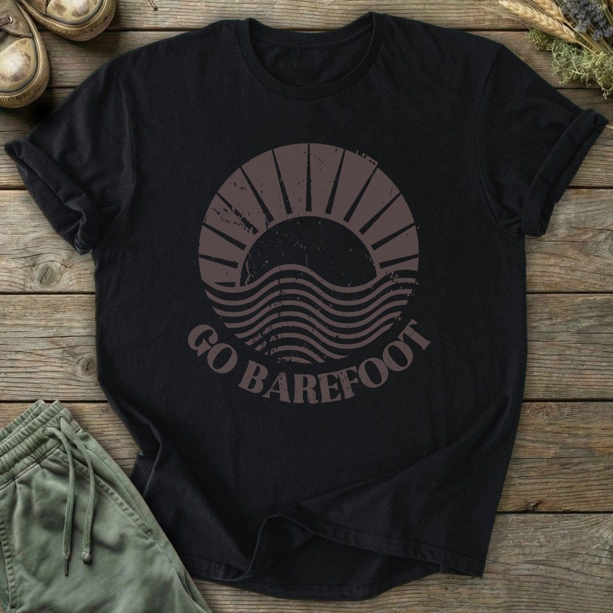 Printify T-Shirt Go Barefoot T-Shirt