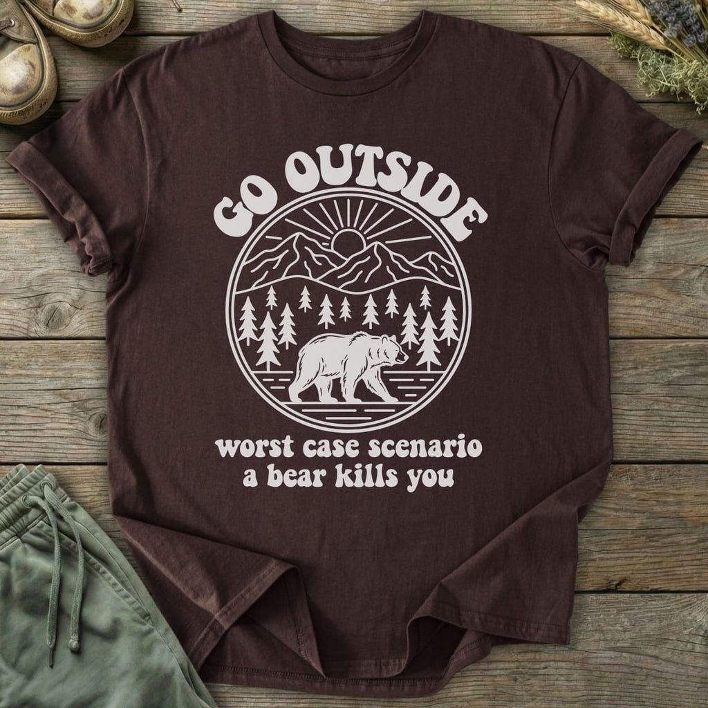 Printify T-Shirt Go Outside Bear T-Shirt