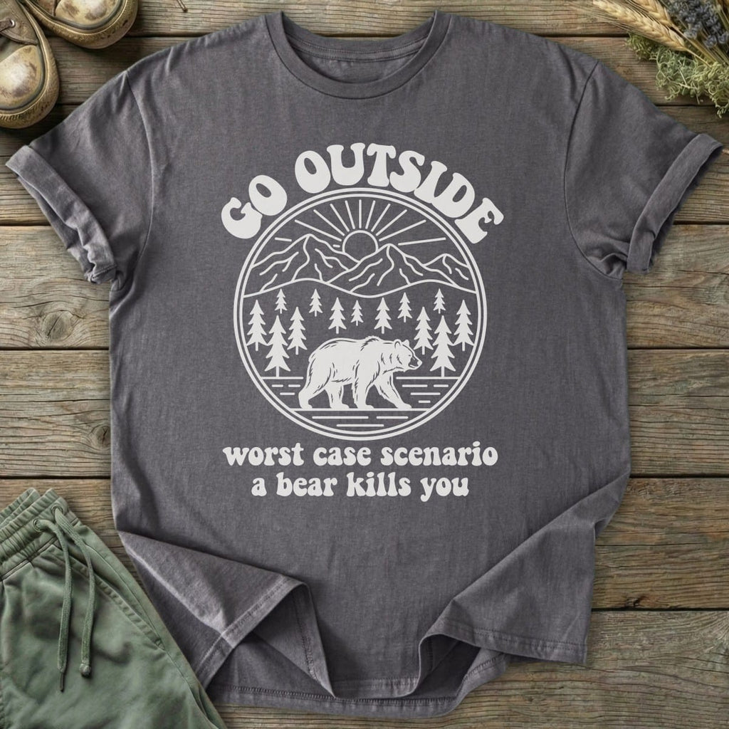 Printify T-Shirt Go Outside Bear T-Shirt