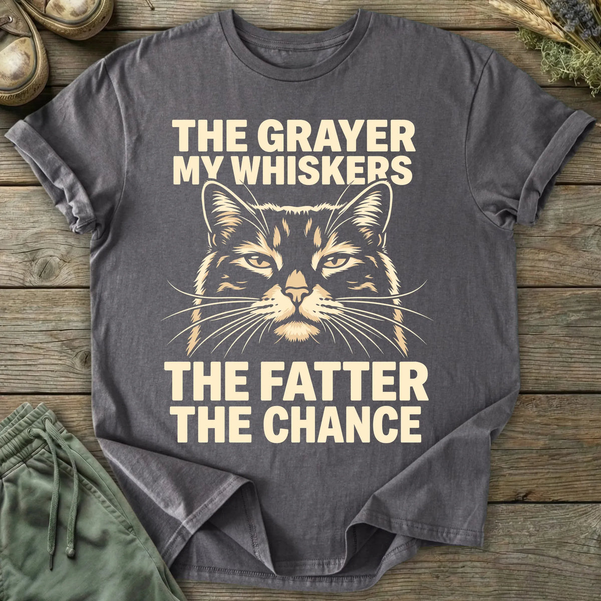 Printify T-Shirt Grayer My Whiskers T-Shirt