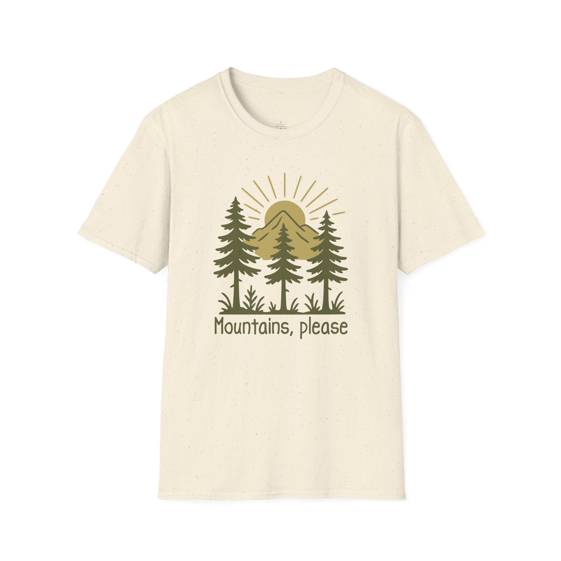 Printify T-Shirt Green Mountains Please T-Shirt