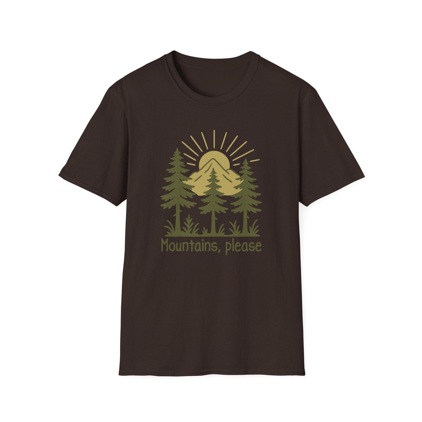 Printify T-Shirt Green Mountains Please T-Shirt