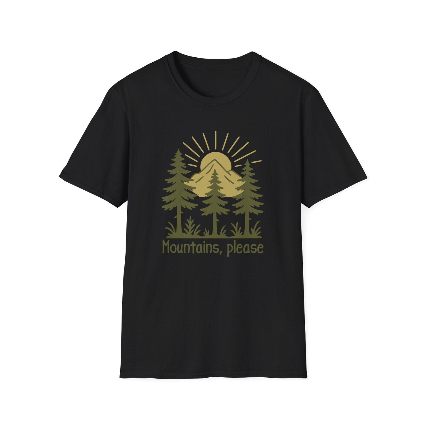Printify T-Shirt Green Mountains Please T-Shirt