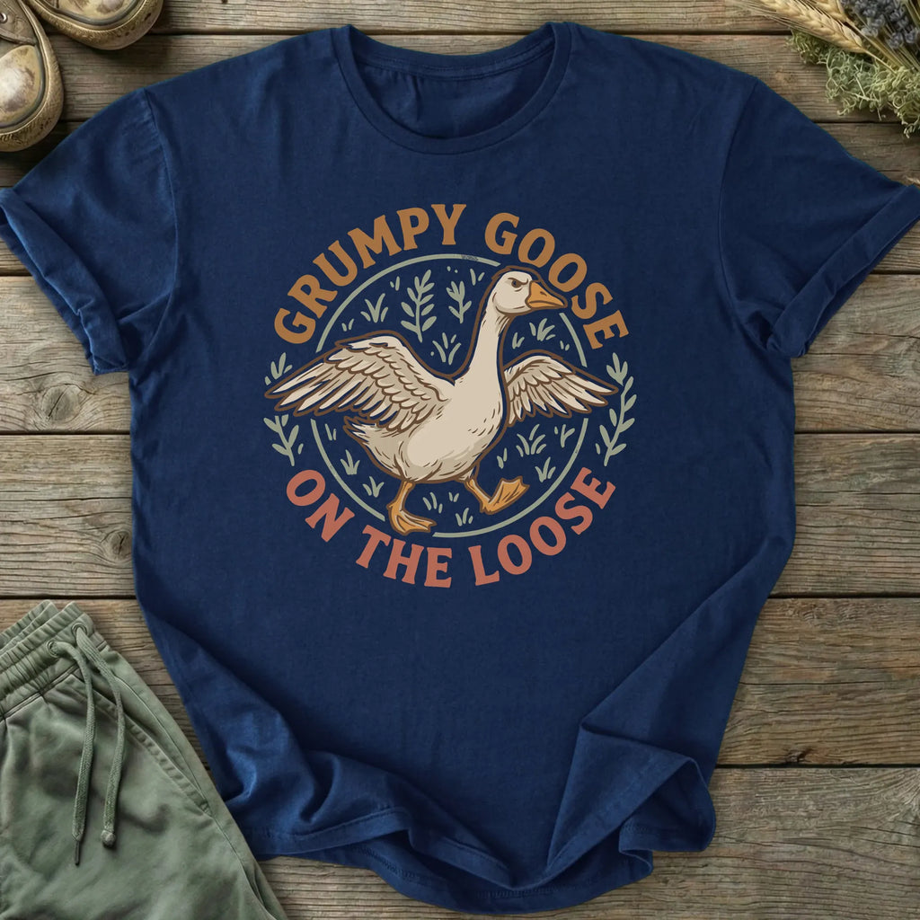 Printify T-Shirt Grumpy Goose On The Loose T-Shirt
