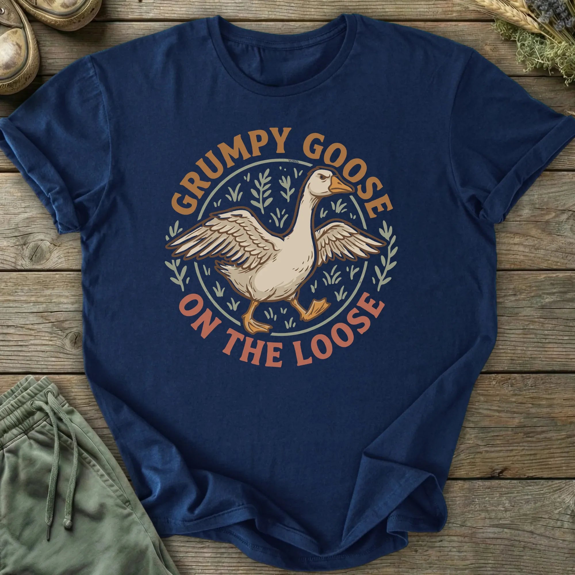 Printify T-Shirt Grumpy Goose On The Loose T-Shirt